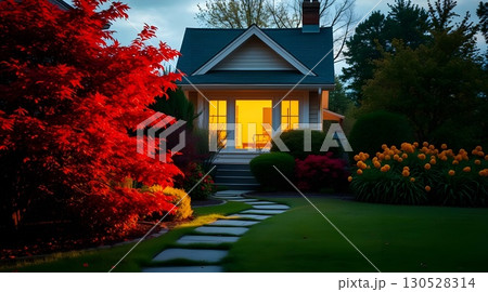 residential house near the lake 130528314