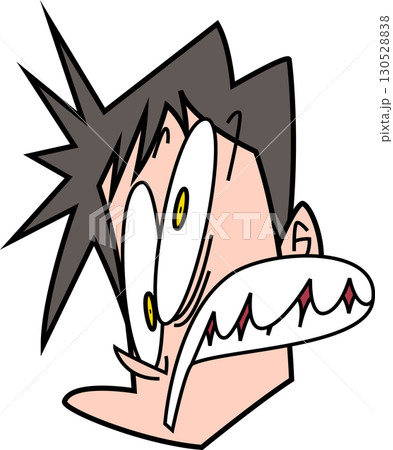 すごい顔をして飛び上がっている男性顔だけ すごい顔をして飛び上がっている男性顔だけ 130528838