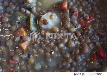 hot lentil dish as a winter recipe hot lentil dish as a winter recipe 130528845