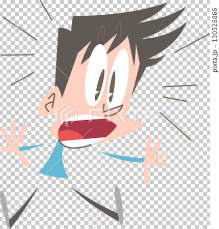 一名男子因某事而感到驚訝(無輪廓) 一名男子因某事而感到驚訝(無輪廓) 130528866