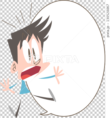 一個男人對某件事感到驚訝，沒有帶有語音氣泡的輪廓 130528867