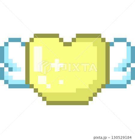 ハートと羽のファンシーなドット絵 130529184