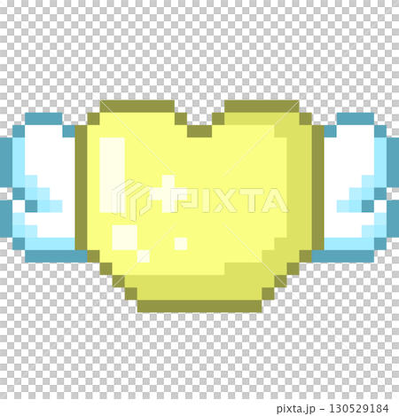 ハートと羽のファンシーなドット絵 130529184