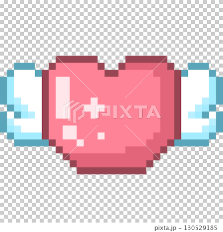 ハートと羽のファンシーなドット絵 ハートと羽のファンシーなドット絵 130529185