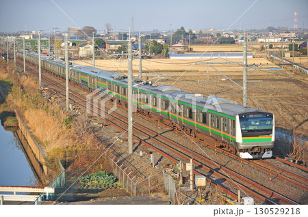 東北本線 栗橋ー東鷲宮 JR東日本 E233系3000番台 U631編成(小山) 東北本線 栗橋ー東鷲宮 JR東日本 E233系3000番台 U631編成(小山) 130529218