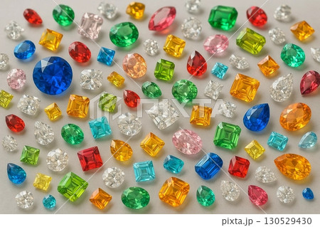 Collection of Colorful Gemstones Diamonds Emeralds Rubies and Sapphires 130529430