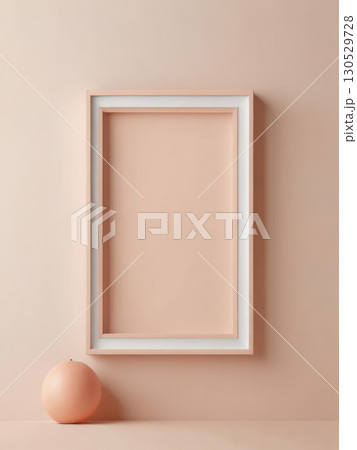 Interior pastel background with mockup frame for artwork. Interior pastel background with mockup frame for artwork. 130529728
