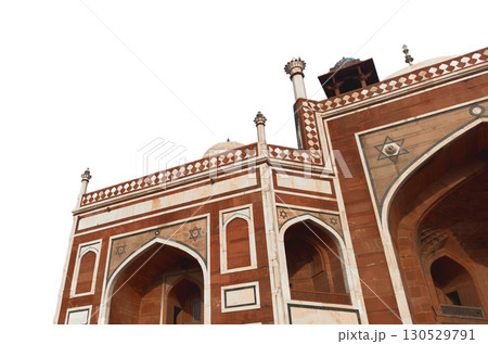 Humayun s Tomb in Delhi, India. Traditional Mughal architecture with a grand dome, marble facade, 130529791