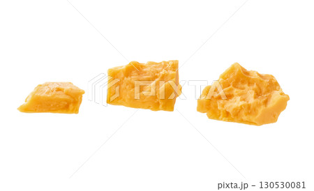 cheddar cheese cubes isolated on a white background. 130530081