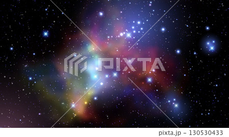 Vector illustration of a realistic galaxy in deep space with glowing stars and cosmic dust Vector illustration of a realistic galaxy in deep space with glowing stars and cosmic dust 130530433