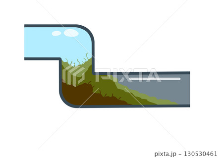 Clogged pipe with water and muck. Colorful...のイラスト素材 [130530461] - PIXTA