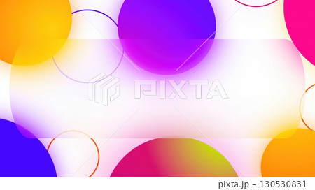Glass plate with colored spheres. Computer generated 3d render 130530831