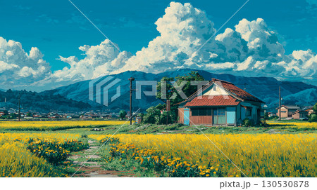 アニメ調の背景 田舎の風景 130530878