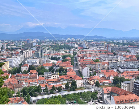 Panoramic View of city Ljubljana from Ljubljana castle - Slovenia 130530949