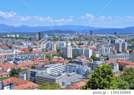 Panoramic View of city Ljubljana from Ljubljana castle - Slovenia 130530989