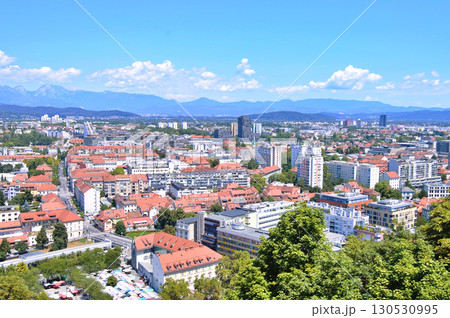 Panoramic View of city Ljubljana from Ljubljana castle - Slovenia 130530995