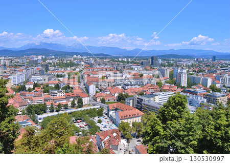 Panoramic View of city Ljubljana from Ljubljana castle - Slovenia Panoramic View of city Ljubljana from Ljubljana castle - Slovenia 130530997