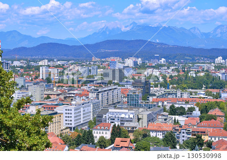 Panoramic View of city Ljubljana from Ljubljana castle - Slovenia 130530998