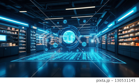Futuristic AI marketplace 130531145