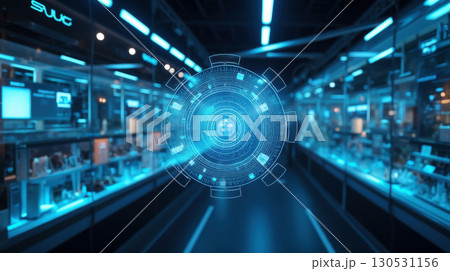Futuristic AI marketplace 130531156