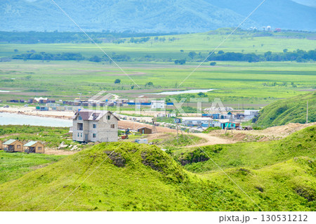 The nature of the Khasansky district of Primorsky Krai, Russia. The lip of the Teal of the Slavic Bay, the inner bay of Peter the Great in the summer. 130531212