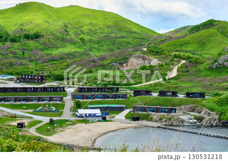 The nature of the Khasansky district of Primorsky Krai, Russia. The lip of the Teal of the Slavic Bay, the inner bay of Peter the Great in the summer. 130531218