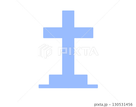 シンプル墓石アイコン（ブルー） 130531456