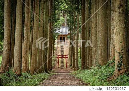 山形県遊佐町 小野曽神社の歴史ある社殿と自然風景 山形県遊佐町 小野曽神社の歴史ある社殿と自然風景 130531457