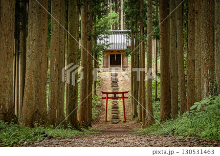 山形県遊佐町 小野曽神社の歴史ある社殿と自然風景 山形県遊佐町 小野曽神社の歴史ある社殿と自然風景 130531463