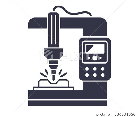 Black icon milling machine for metal. 130531656