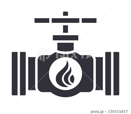 Black gas pipe icon. 130531657