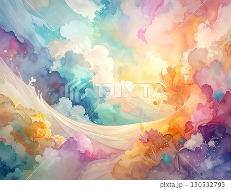 夢のような色彩が広がる幻想的な抽象アートの背景 130532793