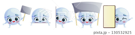 A funny cute pill in the set. Vector illustration A funny cute pill in the set. Vector illustration 130532925