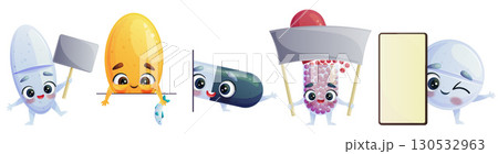 A funny cute pill in the set. Vector illustration A funny cute pill in the set. Vector illustration 130532963