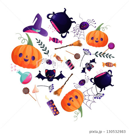 Delicious tropical fruits in the shape of a circle. Vector hand drawing, papaya, pitaya, caimito, guava Delicious tropical fruits in the shape of a circle. Vector hand drawing, papaya, pitaya, caimito, guava 130532983