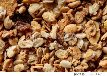 Homemade Granola with Nuts and Seeds Food Background Homemade Granola with Nuts and Seeds Food Background 130533750