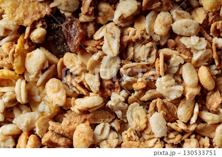 Homemade Granola with Nuts and Seeds Food Background 130533751