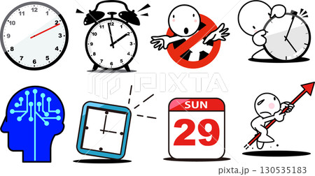 スケジュールや時間のアイコンセット 130535183
