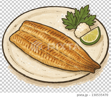 烤鰻魚的插圖 130535470