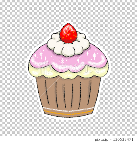 苺のキラキラカップケーキ 130535471