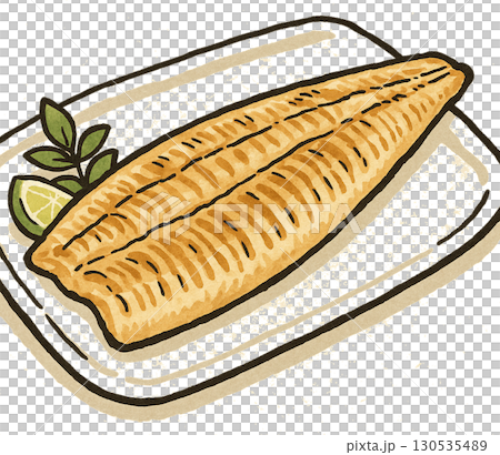 Illustration of grilled eel Illustration of grilled eel 130535489