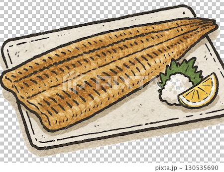 烤鰻魚的插圖 130535690