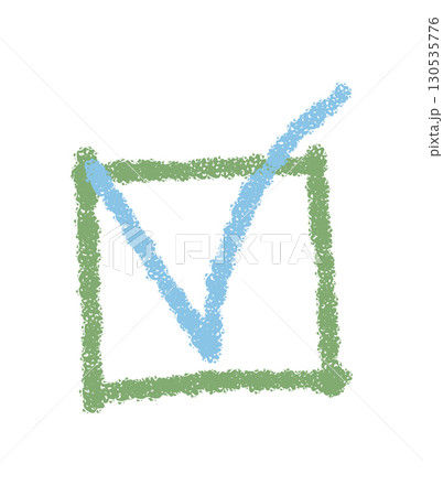 Crayon checkbox symbol in a rough sketch style with square shape and blue tick mark. This check box icon element creates a playful graphic, ideal for use in isolated projects. Crayon checkbox symbol in a rough sketch style with square shape and blue tick mark. This check box icon element creates a playful graphic, ideal for use in isolated projects. 130535776