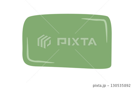 Hand drawn organic quote frame box shows a green blob rectangle with natural shape design. An empty textbox for message or quote stands as a versatile background, ideal for card, poster, or creative 130535892
