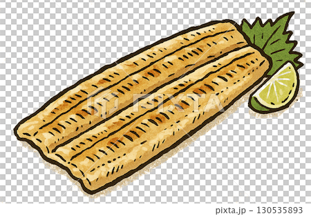 Illustration of grilled eel Illustration of grilled eel 130535893