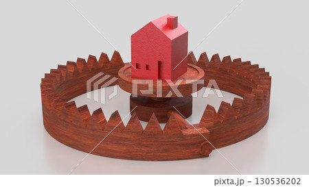 The Red House on Bear Trap for Property or Building Business 3d Rendering. The Red House on Bear Trap for Property or Building Business 3d Rendering. 130536202