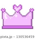 ドット絵の王冠とハートの宝石 130536459
