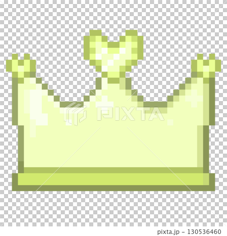 ドット絵の王冠とハートの宝石 130536460