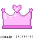 ドット絵の王冠とハートの宝石 130536462