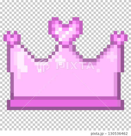 Pixelated crown and heart jewel 130536462